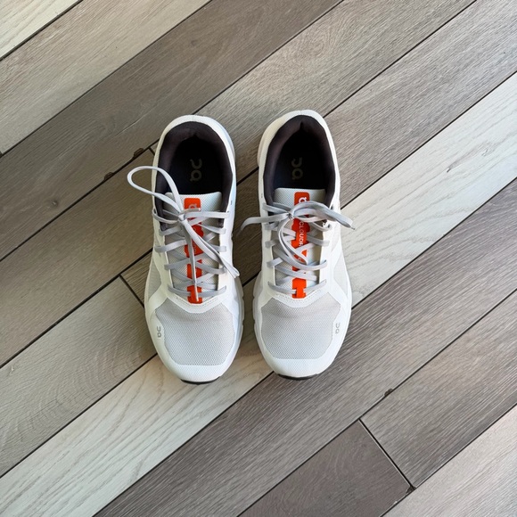 On Running Men's Athletic Shoes in White and Orange - Picture 5 of 10